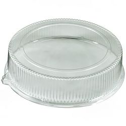 D&W Fine Pack CLRE16P 16 4/5" Dome Lid for Trays - PET, Clear