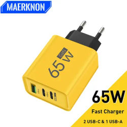 Chargeur rapide USB C 65W GaN PD adaptateur mural 3.0 pour téléphone iPhone 15 Xiaomi POCO