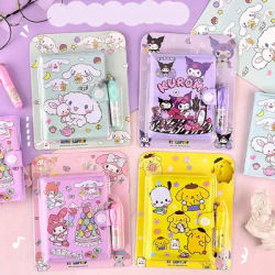 Sanrio Kuromi Notebook Cinnamoroll Melody Journal Small Size Kawaii Miini Portable Ledger materiale