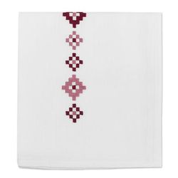 Burgundy Sparkles,'Geometric Embroidered Burgundy Cotton Tea Towel'