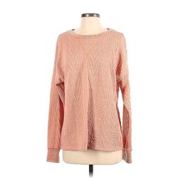 7th Roy Pullover Sweater: Orange Grid Tops - Women's Size Small