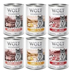 Wolf of Wilderness Senior "Expedition" 6 x 400 g umido per cane - Mix: 2x Pollame con Maiale, 2x Pollame con Pollo, Pollame con Manzo