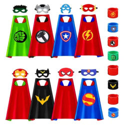 Mantelle da supereroe di capodanno per bambini e maschere braccialetto da supereroe giocattolo