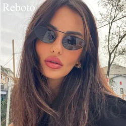 Marque de luxe lunettes de soleil œil de chat femmes 2025 mode Unique petites lunettes de soleil ovales à la mode cadre en métal Cool Triangle lunettes UV400