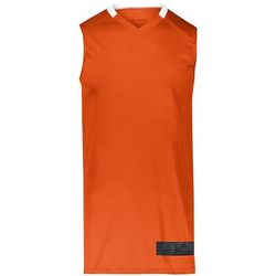 Augusta Sportswear 1730 Athletic Step-Back Basketball Jersey T-Shirt in Orange/White size Small | Polyester