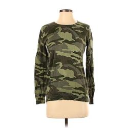 J.Crew Factory Store Pullover Sweater: Green Camo Tops - Women's Size Small