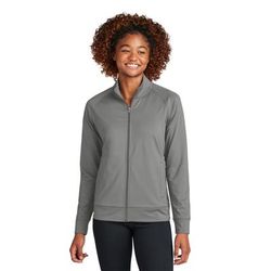 Sport-Tek LST857 Women's Sport-Wick Stretch Full-Zip Cadet Jacket in Charcoal Grey size 3XL | Polyester Blend