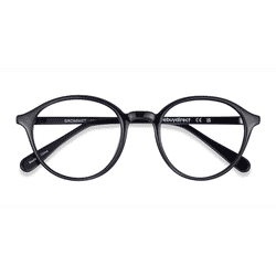 Unisex s round Black Plastic Prescription eyeglasses - Eyebuydirect s Grommet