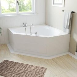 Aquarius Peoria 60 x 60 Corner Acrylic Drop-In Bathtub with Center Drain RNIBIZATOFSK-WHT