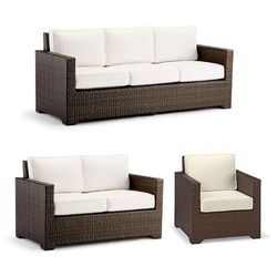 Small Palermo Replacement Cushions - Lounge Chair, Standard, Vista Boucle Glacier - Frontgate