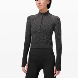 Lululemon Athletica Tops | Lululemon Half Zip Cropped Top | Color: Black | Size: 2