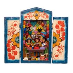 Heart Shop,'Handcrafted Wood Retablo with Hearts from Peru'