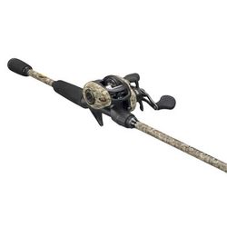 Lew's American Hero Camo Baitcast Reel and Rod Combo 7ft 1-PC Medium IM7 Graphite Rod 5+1 Bearings 7.5-1 Ratio 1-PC Graphite Frame LH Retrieve