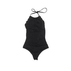 Vanilla Beach One Piece Swimsuit: Black Solid Swimwear - Women's Size Small