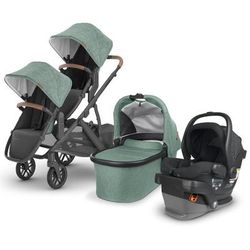 UPPAbaby VISTA V2 Double Stroller + MESA V2 Travel System Bundle with Rumble Seat V2+ - Gwen / Jake