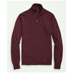 Brooks Brothers Men's Big & Tall Fine Merino Wool Half-Zip Sweater | Burgundy | Size 3X Tall