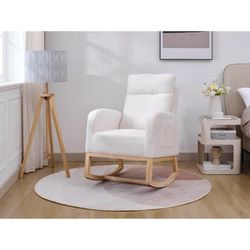 Accent Rocking Chair with Solid Wood Legs