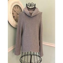 Anthropologie Sweaters | Moth Anthropologie Batwing Turtleneck Sweater Cable Knit Xs Gray Grey | Color: Gray | Size: Xs