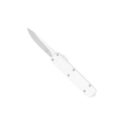 CobraTec Knives Mini Mamba Gen II Automatic Folding Knife 2.25in D2 Steel Plain Stonewashed Blade Silver 6061-T6 Aluminum Handle MNSILMGEN2DNS