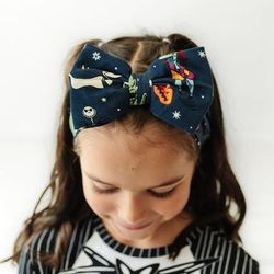 Jack Skellington & Friends Luxe Baby Girl Soft & Stretchy Bamboo Bow Headbands - Newborn - 3T