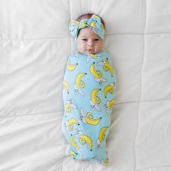 Bananas Swaddle & Headband Set - OSFA