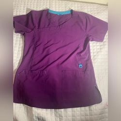 Carhartt Tops | Carhartt Shirt Women Medium Purple Scrubs Nurse Uniform Work Wear Ladies | Color: Purple | Size: M