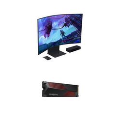 Samsung Ark 2nd Gen 55" 4K Curved Monitor & 2TB 990 PRO M.2 SSD with Heatsink Kit LS55CG970NNXGO