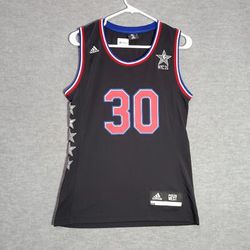 Adidas Tops | All Star West Women Top Small Black Adidas Jersey Nyc 2015 Stephen Curry 30 | Color: Black | Size: S