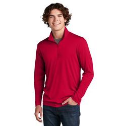 Sport-Tek ST357 PosiCharge Competitor 1/4-Zip Pullover T-Shirt in Deep Red size Medium | Polyester