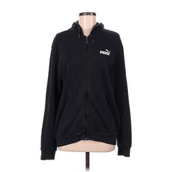 Puma Zip Up Hoodie: Black Tops - Women's Size Medium