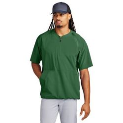 Sport-Tek JST489 Repeat 1/2-Zip Short Sleeve Jacket in Forest Green size Small | Polyester Blend