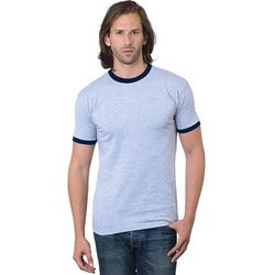 Bayside 1800 Ringer T-Shirt in Dark Ash/Navy Blue size 2XL | Acrylic BA1801