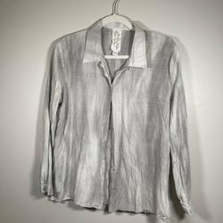 Anthropologie Tops | Anthropologie Sadie And Sage Gray Boho Tie Die Button Down Shirt Size S | Color: Gray | Size: S