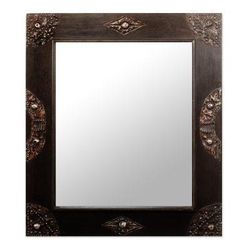 'In Perfect Shape' - Handcrafted Sese Wood and Brass Wall Mirror