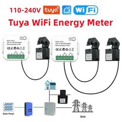 Tuya Misuratore di Energia Bidirezionale Smart WiFi con Pinza Tuya Switch + 2 Pinze 80A