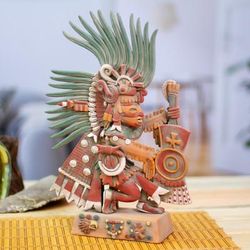 Xipe Totec,'Ceramic Sculpture of the Aztec God of Agriculture Xipe Totec'