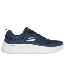 Skechers Women's GO WALK Flex - Kali Sneaker | Size 8.0 | Navy/Turquoise | Textile/Synthetic | Vegan | Machine Washable