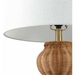 Berrueces 28"H x 16"W x 16"D Traditional Tan/Metallic - Brass/White/Translucent Table Lamp - Boutique Rugs