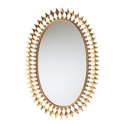 Rogier Modern Glam And Luxe Antique Goldleaf Metal Accent Wall Mirror by Baxton Studio in Gold