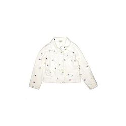 Arizona Jean Company Denim Jacket: White Hearts Jackets & Outerwear - Kids Girl's Size 4