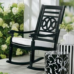 Amalfi Outdoor Rocking Chair - Solid Black - Grandin Road