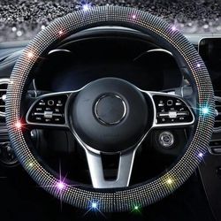 TEMU Sparkle And Shine: Universal Artificial Diamond Car Steering Wheel Cover Set