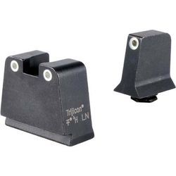 Trijicon Suppressor/Optic Height Sight Set White Front/White Rear & Green Lamp Glock 42 43 43x 43e 48 Black 601140