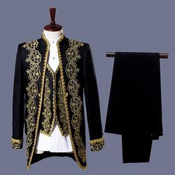 Cappotto Canottiera Pantalone Retrò Vintage Medievale Cappotto Pantaloni Gilet Principe Aristocratico Stampa Tuta / Completo Pantalone Costume Per uomo Feste Giubileo di platino della Regina 2022