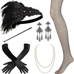 Anni 1920 Il grande Gatsby Abiti Invitato al matrimonio Costume Per donna Ricevimento di nozze Addio al Nubilato Guanti Altri Accessori Collana