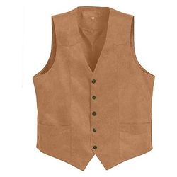 Retrò Vintage Gilet Cowboy del West Tinta unica Scollo a V Costume Per uomo Addio al Nubilato Adulti Gilet