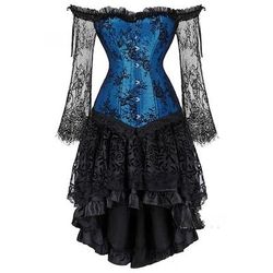 Sexy Retrò Vintage Rococò Corto Mini Vestito Corsetto Overbust Bustino Jacquard Pizzo Senza spalline Costume Per donna Halloween Carnevale Mascherata Balli di fine anno Festa / Sera Adulti Top Gonna
