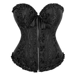 Rococò Punk Gotico Medievale Corsetto Overbust Biancheria intima Bustino Chiusura lampo 12 ossa di plastica Costume Per donna Reale Matrimonio Ospite di nozze Carnevale di Venezia Adulti Corsetto