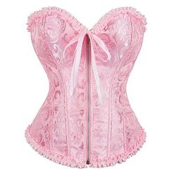 Rococò Punk Gotico Medievale Corsetto Overbust Biancheria intima Bustino Chiusura lampo 12 ossa di plastica Costume Per donna Reale Matrimonio Ospite di nozze Carnevale di Venezia Adulti Corsetto
