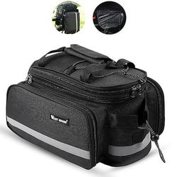 FJQXZ Borsa posteriore da bici / Portapacchi da bici Borse posteriori da bici Massima capacità Impermeabile Misura regolabile Borsa da bici Nylon Marsupio da bici Borsa da bici Ciclismo / Bicicletta